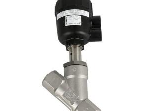 Pneumatic angle seat valve